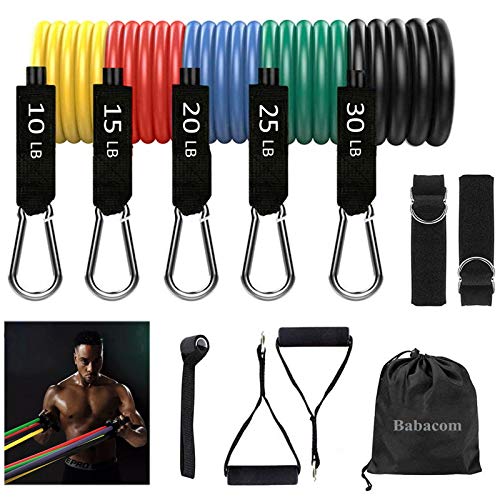 Bandas Elasticas Musculacion, Bandas de Resistencia con Cinco Tubo de Látex 100LBS,Bandas Elástica Fitness para Entrenamiento de Resistencia Yoga, Crossfit, Pilates Fuerza, Movilidad