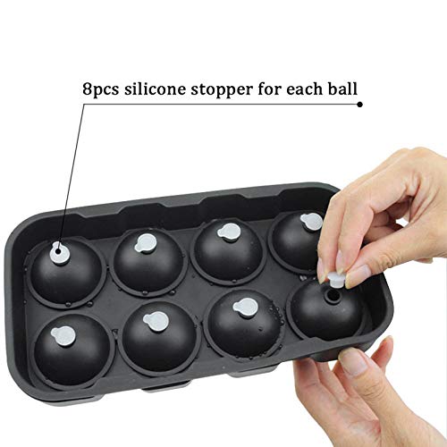 Bandeja Sunerly fácil de quitar, 8 moldes gigantes de silicona para hacer bolas de hielo para niños con dulces, pudín, jalea de leche, zumo de chocolate, o cócteles Bandeja Sunerly fácil de quitar, 8 moldes gigantes de silicona para hacer bolas de hielo para niños con dulces, pudín, jalea de leche, zumo de chocolate, o cócteles