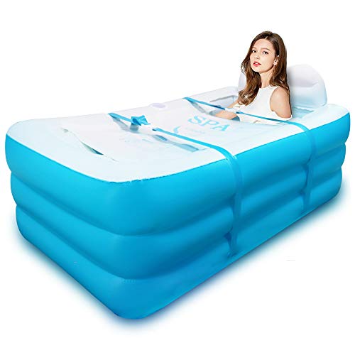 Bañera inflable portátil, baño familiar WEYFLY, piscina independiente, plegable, duradera y con gran respaldo, fácil de inflar e ideal para uso en interiores y exteriores.