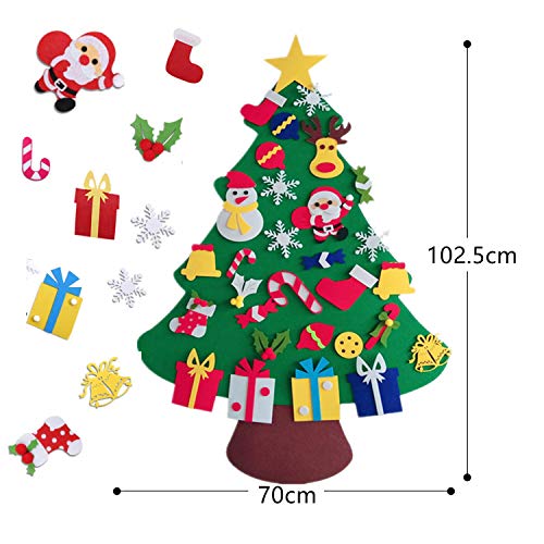BangShou DIY Navidad Decoración Colgante Año Regalo 3D Arbol de Navidad de Fieltro Decoración navideña Infantil Adornos Desmontables Año Regalo para Niños BangShou DIY Navidad Decoración Colgante Año Regalo 3D Arbol de Navidad de Fieltro Decoración navideña Infantil Adornos Desmontables Año Regalo para Niños