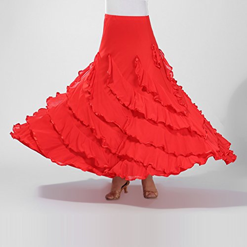 Baoblaze Vestido de Flamenca Ropa de Baile Accesorios de Mujer Falda de Tango - Negro, 920cm