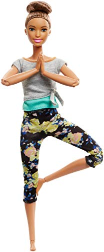 Barbie Fashionista Made to Move, Muñeca articulada castaña con top gris (Mattel FTG82) Barbie Fashionista Made to Move, Muñeca articulada castaña con top gris (Mattel FTG82)