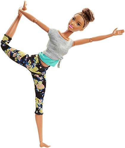 Barbie Fashionista Made to Move, Muñeca articulada castaña con top gris (Mattel FTG82) Barbie Fashionista Made to Move, Muñeca articulada castaña con top gris (Mattel FTG82)
