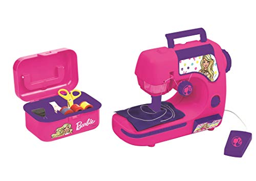 Barbie-Mattel Lexibook SW100B Máquina de Coser con Accesorios, Luz Y Pedal, Juguete de Imitación para Niñas, Juego Diseño de Moda, Rosa (Sw100Bb), color, 6 , color/modelo surtido