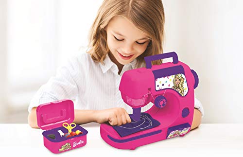 Barbie-Mattel Lexibook SW100B Máquina de Coser con Accesorios, Luz Y Pedal, Juguete de Imitación para Niñas, Juego Diseño de Moda, Rosa (Sw100Bb), color, 6 , color/modelo surtido