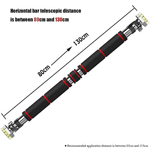 Barra de dominadas, Ajustable Pared Barras de dominadas (80-130Cm) Barbilla para Marco de Puerta, para Barra Horizontal montada en Gimnasio, Barra Horizontal de Esquina - Soporte de Carga 200 kg