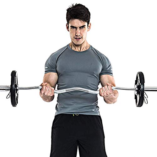 Barra de Entrenamiento para bíceps y tríceps,Barra Curl Z con 2 Collares spinlock,Barra de musculación para Entrenamiento Fitness