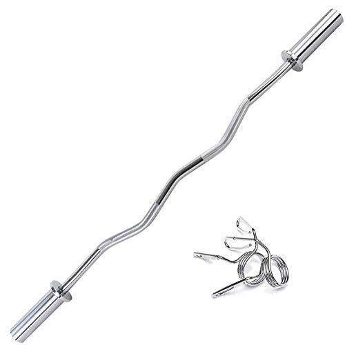 Barra de Entrenamiento para bíceps y tríceps,Barra Curl Z con 2 Collares spinlock,Barra de musculación para Entrenamiento Fitness Barra de Entrenamiento para bíceps y tríceps,Barra Curl Z con 2 Collares spinlock,Barra de musculación para Entrenamiento Fitness