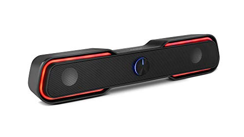 Barra de Sonido Ozone SOLO - Altavoz Pc Gaming - 6W RMS, Portatil, Bluetooth, USB, Jack 3.5, Táctil, RGB, Negro