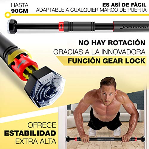 Barra Dominadas con Función Innovadora de Fijación | Segura y rápida - Barra de Dominadas sin Tornillos para el Marco de la Puerta | Barra para casa ajustable hasta 90 cm | KS260/KS270 incl. eBook Barra Dominadas con Función Innovadora de Fijación | Segura y rápida - Barra de Dominadas sin Tornillos para el Marco de la Puerta | Barra para casa ajustable hasta 90 cm | KS260/KS270 incl. eBook