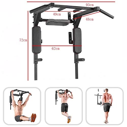 Barra Horizontal Equipo De Cubierta Pull-up Bar En Paralelo Familia Equipos De Gimnasia Soporte De Pared Desmontable Barra Fija Barras de dominadas (Color : Black, Size : 93x72x48cm)