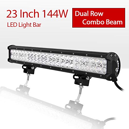 Barra Led 4x4 Willpower 56cm 144W Barras Led Coche Haz Combinado IP67 Impermeable Faro Led Focos Led 12v 24v 6000k Barras de Luz Led para Tractor SUV ATV UTV Off-road