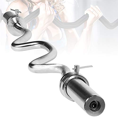 Barra Olímpica 47",EZ Curl Bar,Barra Pesas,Cromo Macizo Barra de Levantamiento de Pesas Estándar,Levantamiento Pesas Deportes Peso Libre Ejercicio Barra Olímpica Barra Curl Biceps(Size:47.2in)