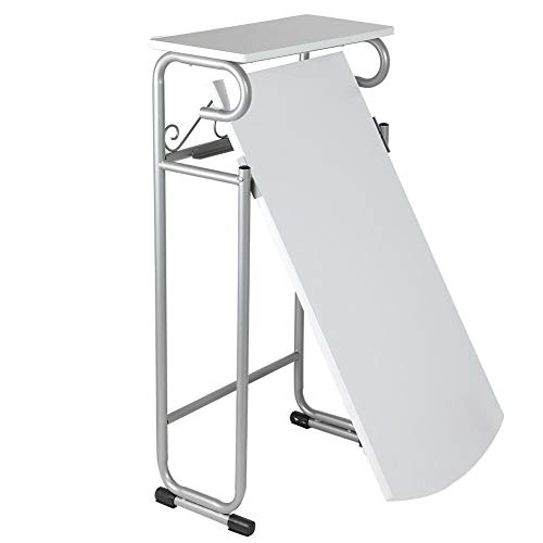 Barra para Cocina con 2 Taburetes Plegable, Mesa de Bar Moderna Desayuno Silla Doble Asiento de Acero con Tablero de Madera, 89 x 50 x 93cm Barra para Cocina con 2 Taburetes Plegable, Mesa de Bar Moderna Desayuno Silla Doble Asiento de Acero con Tablero de Madera, 89 x 50 x 93cm
