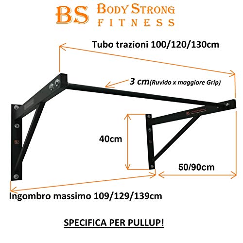 Barra para flexiones/dominadas (muscle up & pull up), bíceps, crossfit, fitness y fisicoculturismo, Arancio(Supporti)-Nero(Barra), 100x90 cm