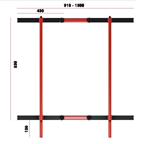 Barras de Altura Ajustable 95-105cm para Dominadas, Màximo de 275kg Crossfit, Calistenia Dip Estación, Paralelas,