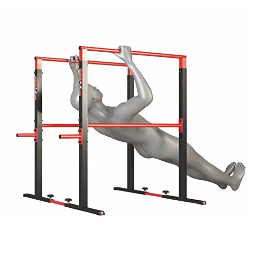 Barras de Altura Ajustable 95-105cm para Dominadas, Màximo de 275kg Crossfit, Calistenia Dip Estación, Paralelas,