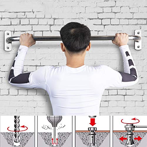 Barras de dominadas Barra de dominadas, Torre de energía de pared interior, Dominadas firmes de gimnasio, Levante el soporte de pared, Puede soportar 200 kg ( Color : Silver , Size : 80*13.6CM )