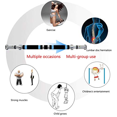 Barras de dominadas Barras Desplegables De La Puerta Barra De Barbilla De Gimnasio Multifuncional Ajustable con Un Ancho De Entrenamiento De Fuerza De 95-125 Cm, Ejercicio Físico De 200 Kg