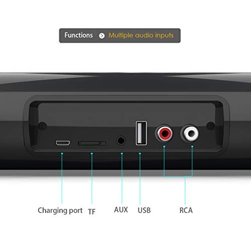 Barras de Sonido para TV, Bluetooth 5.0, Profesional Sonido Envolvente Altavoz para TV/Home Cinema, Apoyo HDMI/Coaxial/AUX/óptico/USB, Compatible para TV, Moviles, Tableta,Montable en la Pared (56CM)