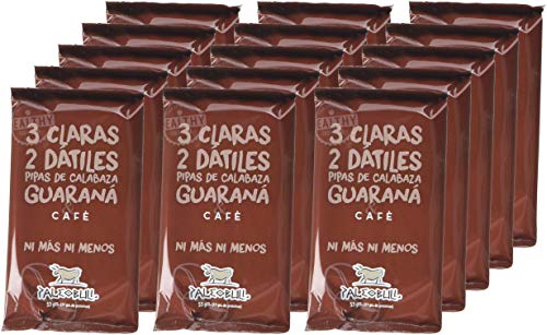 Barrita Energética 100% natural - Alta en proteínas - Café y Guaraná (55g) - Pack Ahorro de 15 Barritas