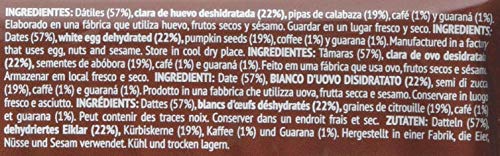 Barrita Energética 100% natural - Alta en proteínas - Café y Guaraná (55g) - Pack Ahorro de 15 Barritas