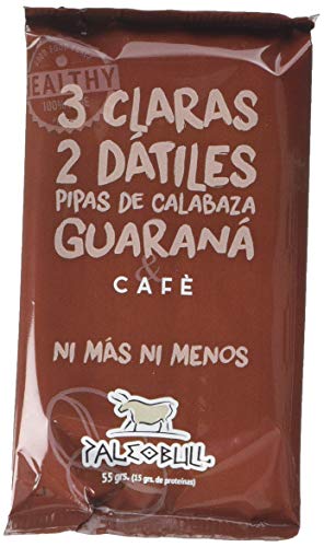 Barrita Energética 100% natural - Alta en proteínas - Café y Guaraná (55g) - Pack Ahorro de 15 Barritas