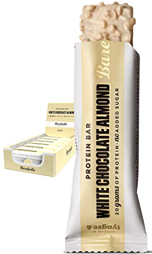 Barritas de proteínas Barebells White Chocolate Almond 12 x 55g, rica en proteínas, baja en carbohidratos y en azúcar, 20g proteína por barrita Barritas de proteínas Barebells White Chocolate Almond 12 x 55g, rica en proteínas, baja en carbohidratos y en azúcar, 20g proteína por barrita