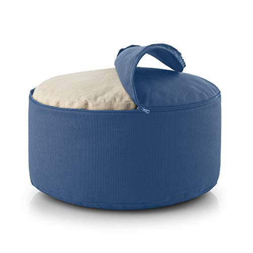 basaho Wheel Zafu Cojín de Meditación | Algodón Orgánico (Certificación Gots) | Cáscara de Trigo Sarraceno | Funda Extraíble Lavable (Azul Empolvado) basaho Wheel Zafu Cojín de Meditación | Algodón Orgánico (Certificación Gots) | Cáscara de Trigo Sarraceno | Funda Extraíble Lavable (Azul Empolvado)