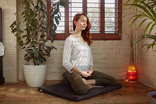 basaho Wheel Zafu Cojín de Meditación | Algodón Orgánico (Certificación Gots) | Cáscara de Trigo Sarraceno | Funda Extraíble Lavable (Azul Empolvado) basaho Wheel Zafu Cojín de Meditación | Algodón Orgánico (Certificación Gots) | Cáscara de Trigo Sarraceno | Funda Extraíble Lavable (Azul Empolvado)