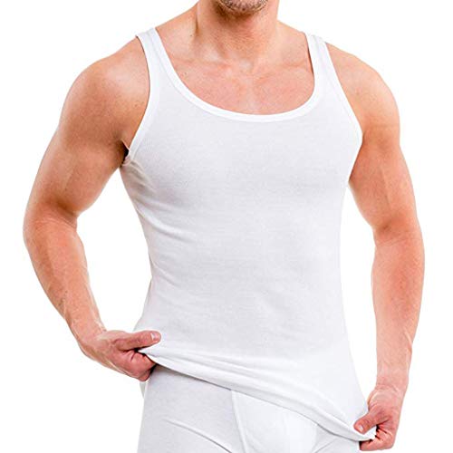 Bascar - Chándal para Hombre, chándal para Hombre, Chaleco, Chaleco, Chaleco, Ropa Deportiva, Deporte, Gimnasio, Outfit, Traje de Ocio Blanco L