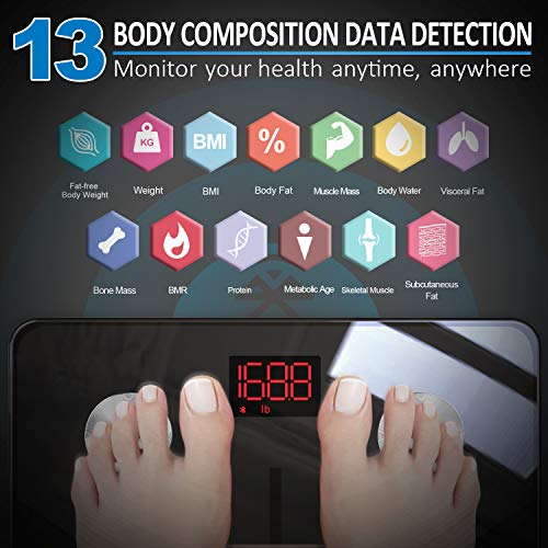 Bascula de Baño Digital Grasa Corporal, RENPHO Balanza Bluetooth Inteligente con App, Bascula Electrónica Analógica Monitores con Análisis Corporal, 13 Mediciónes de Peso IMC Visceral e Muscular Bascula de Baño Digital Grasa Corporal, RENPHO Balanza Bluetooth Inteligente con App, Bascula Electrónica Analógica Monitores con Análisis Corporal, 13 Mediciónes de Peso IMC Visceral e Muscular