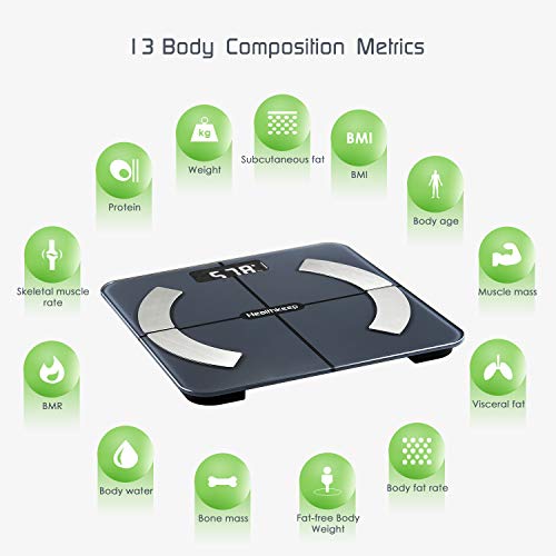 Báscula Grasa Corporal Báscula de Baño Wireless Báscula Baño Digital Analizar Más de 13 Funciones, Monitores de Composición Corporal Máximo 180kg para Andriod y iOS (Negro) Báscula Grasa Corporal Báscula de Baño Wireless Báscula Baño Digital Analizar Más de 13 Funciones, Monitores de Composición Corporal Máximo 180kg para Andriod y iOS (Negro)
