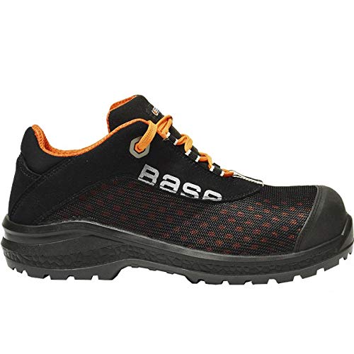 Base B878-S1P-T44 Calzado de Seguridad, Negro y Naranja, 44