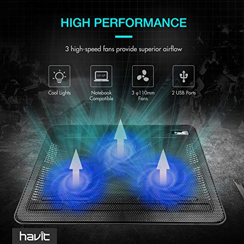 Base de Refrigeracion Portatil Ventilador gaming cooler HAVIT HV-F2056 Refrigeracion Gaming de 15,6 a 17 Pulgadas con Puerto USB (Azul) Base de Refrigeracion Portatil Ventilador gaming cooler HAVIT HV-F2056 Refrigeracion Gaming de 15,6 a 17 Pulgadas con Puerto USB (Azul)