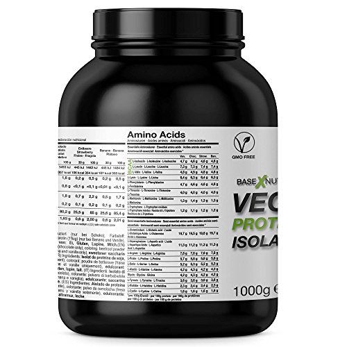 baseXnutrition, VEGAN Protein, proteínas vegetarianas la base vegana para una óptima mantenimiento muscular y la construcción de músculo, 1000g vainilla