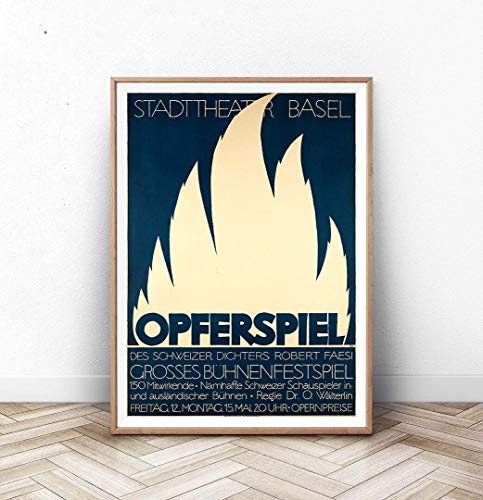 Basilea Art Exhibition Poster, Bauhaus sin marco, lienzo – Cita motivacional, arte de pared para decoración del hogar