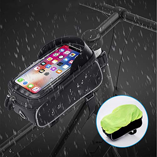 Bastidor de la bicicleta bolsa impermeable estupendo bolso de la bicicleta de gran capacidad Eva resistente a la presión de la pantalla táctil de TPU bolsa de manillar, con sol visera y cubierta de la Bastidor de la bicicleta bolsa impermeable estupendo bolso de la bicicleta de gran capacidad Eva resistente a la presión de la pantalla táctil de TPU bolsa de manillar, con sol visera y cubierta de la