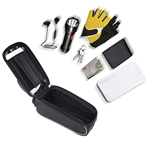 Bastidor de la bicicleta bolsa impermeable estupendo bolso de la bicicleta de gran capacidad Eva resistente a la presión de la pantalla táctil de TPU bolsa de manillar, con sol visera y cubierta de la Bastidor de la bicicleta bolsa impermeable estupendo bolso de la bicicleta de gran capacidad Eva resistente a la presión de la pantalla táctil de TPU bolsa de manillar, con sol visera y cubierta de la