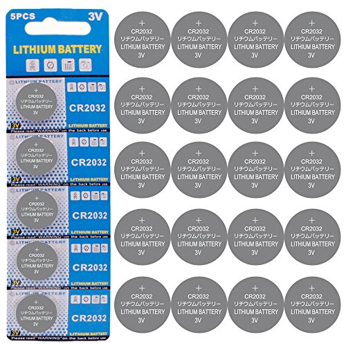 Batería de Litio CR2032 3V, botón electrónico de la célula de la Moneda para los Relojes de Las calculadoras de los Juguetes (20 Pilas)