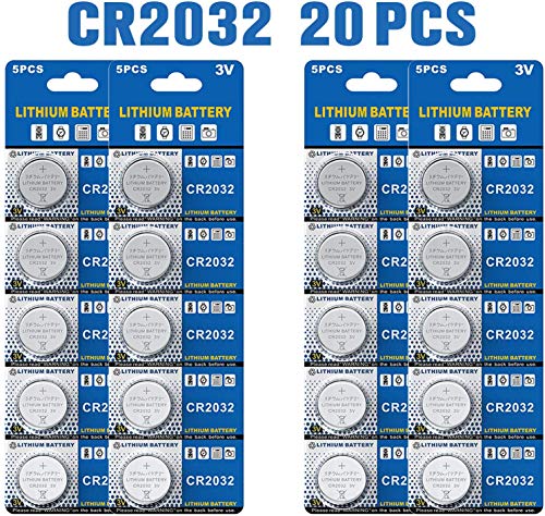 Batería de Litio CR2032 3V, botón electrónico de la célula de la Moneda para los Relojes de Las calculadoras de los Juguetes (20 Pilas)