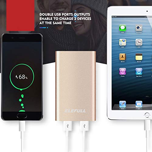 Batería Externa 10000mAh con Linterna 2 Puertos USB Banco de Energía Portátil Rápido con Carcasa Metálica y Aspecto Elegante para Teléfonos Móviles Tabletas y Otras Electrónicas (10000mAh Oro) Batería Externa 10000mAh con Linterna 2 Puertos USB Banco de Energía Portátil Rápido con Carcasa Metálica y Aspecto Elegante para Teléfonos Móviles Tabletas y Otras Electrónicas (10000mAh Oro)