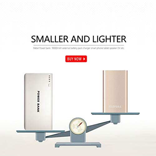 Batería Externa 10000mAh con Linterna 2 Puertos USB Banco de Energía Portátil Rápido con Carcasa Metálica y Aspecto Elegante para Teléfonos Móviles Tabletas y Otras Electrónicas (10000mAh Oro) Batería Externa 10000mAh con Linterna 2 Puertos USB Banco de Energía Portátil Rápido con Carcasa Metálica y Aspecto Elegante para Teléfonos Móviles Tabletas y Otras Electrónicas (10000mAh Oro)