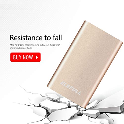 Batería Externa 10000mAh con Linterna 2 Puertos USB Banco de Energía Portátil Rápido con Carcasa Metálica y Aspecto Elegante para Teléfonos Móviles Tabletas y Otras Electrónicas (10000mAh Oro) Batería Externa 10000mAh con Linterna 2 Puertos USB Banco de Energía Portátil Rápido con Carcasa Metálica y Aspecto Elegante para Teléfonos Móviles Tabletas y Otras Electrónicas (10000mAh Oro)