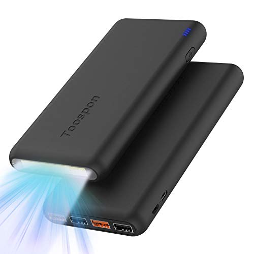 Batería Externa 30000mAh con Linterna 4 Puertos USB Banco de Energía Portátil Cargador Portátil y Aspecto Elegante para Teléfonos Móviles y Otras Electrónicas