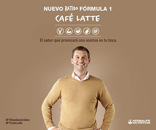 Batido Fórmula 1 Herbalife sustitutivo de comidas bajo en calorías. Rico en proteínas, vitaminas y minerales. Efecto saciante. Sabor Cafe Latte 550 g