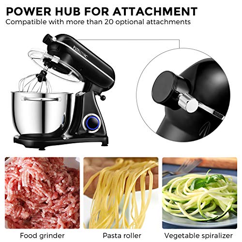 Batidora Amasadora, PHISINIC Amasadora de Pan Repostería, 1800 W 6.5 L Robot de Cocina Multifunción, Potente y Silencioso, Cuerpo Metálico, 6 Velocidades, Amasador, Batidor y Varillas, Color Negro Batidora Amasadora, PHISINIC Amasadora de Pan Repostería, 1800 W 6.5 L Robot de Cocina Multifunción, Potente y Silencioso, Cuerpo Metálico, 6 Velocidades, Amasador, Batidor y Varillas, Color Negro
