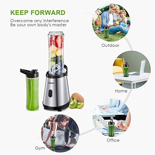 Batidora de Individual Licuadora de Batidos para Frutas y Verduras, Mini Licuadora para Batidos y Smoothies con 2 600ml Botellas sin BPA, Cuchillas Recubiertas de Titanio, 300W, Decen Batidora de Individual Licuadora de Batidos para Frutas y Verduras, Mini Licuadora para Batidos y Smoothies con 2 600ml Botellas sin BPA, Cuchillas Recubiertas de Titanio, 300W, Decen