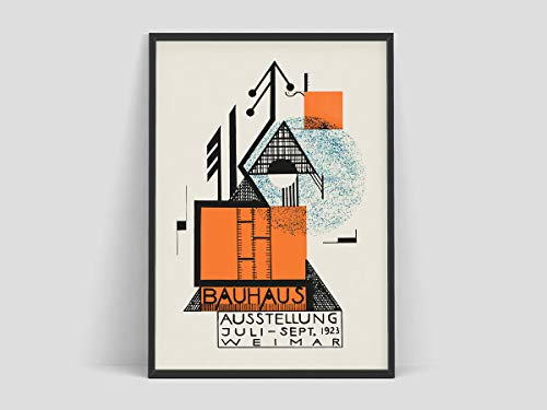 Bauhaus - Póster de la exposición de Rudolf Baschant, 1923 sin marco, lienzo – cita motivacional para la pared, decoración del hogar