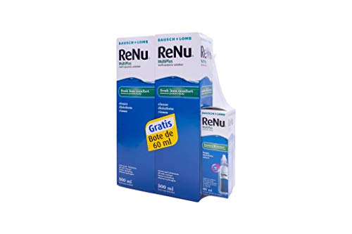 BAUSCH + LOMB - Renu® MultiPlus Solución de Mantenimiento - Pack 2 botellas x 500 ml y 60 ml de regalo